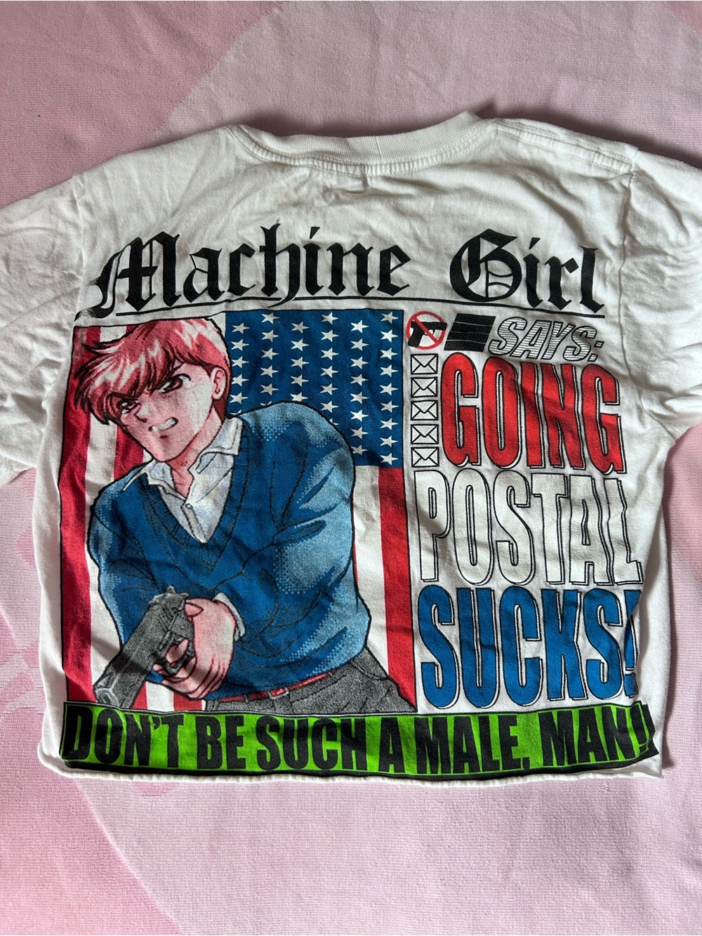 Machine Girl "Going Postal Sucks!" Cropped Tee Shirt